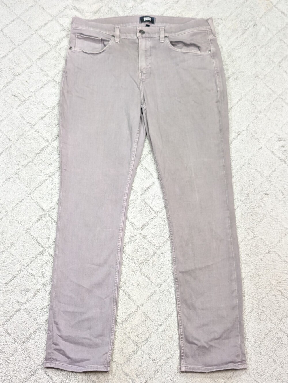 Paige Jeans Mens 36x32 Gray Crushed Iris Slim Straight Federal Cotton Stretch